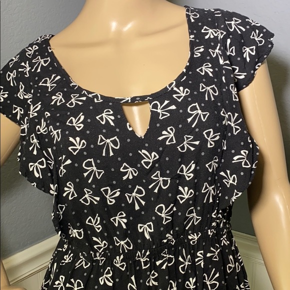 Lush M Bow Black Dress. - Picture 3 of 12